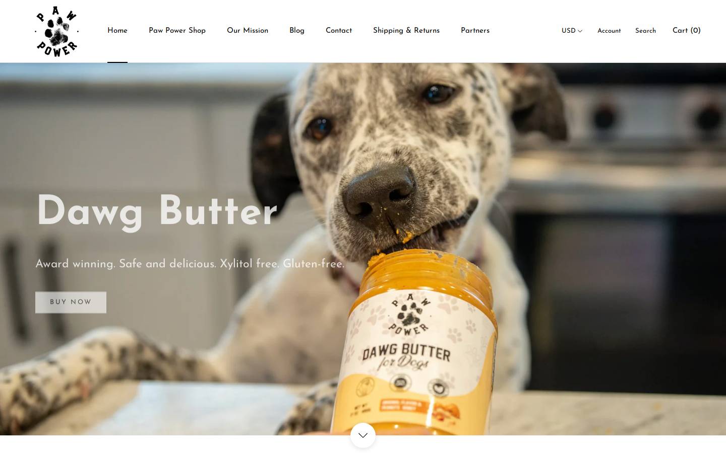 pawpowernutrition.com homepage screenshot