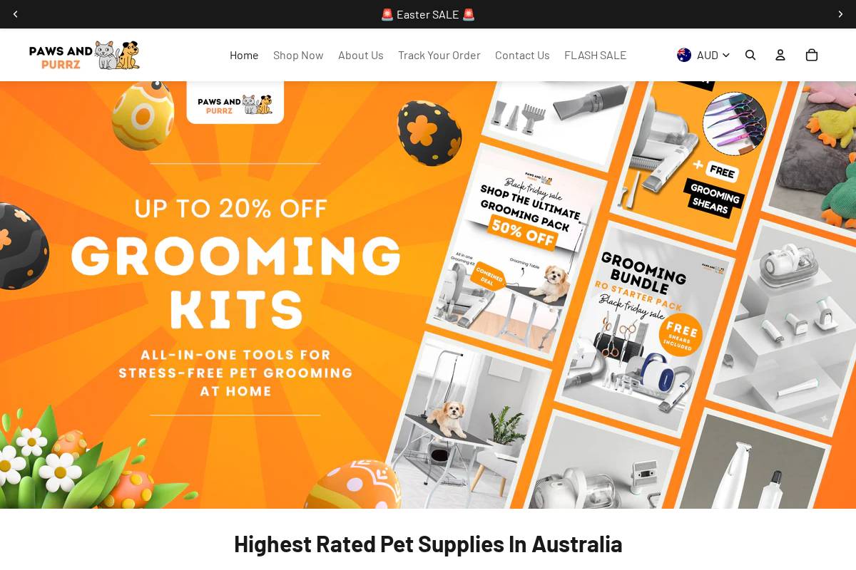 pawsandpurrz.com.au homepage screenshot