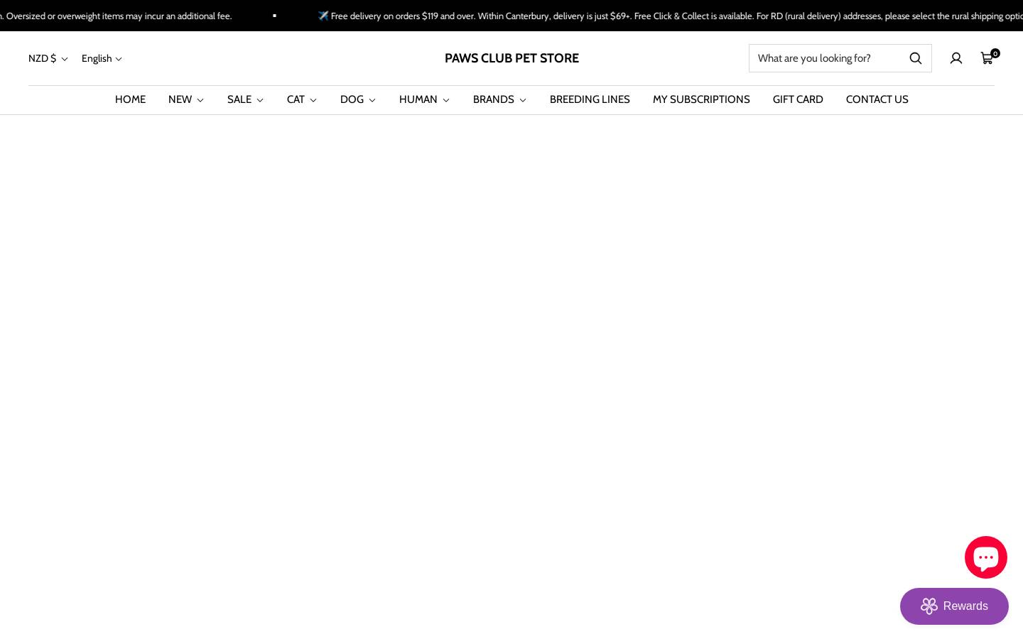 pawsclub.co.nz homepage screenshot