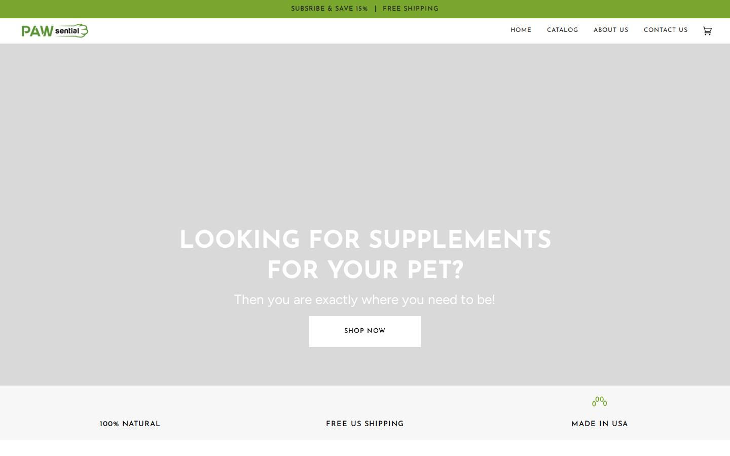 pawsential.com homepage screenshot