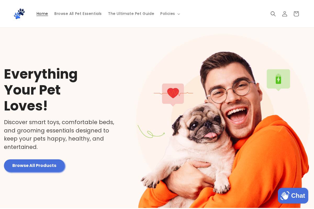 pawsfurfinity.com homepage screenshot