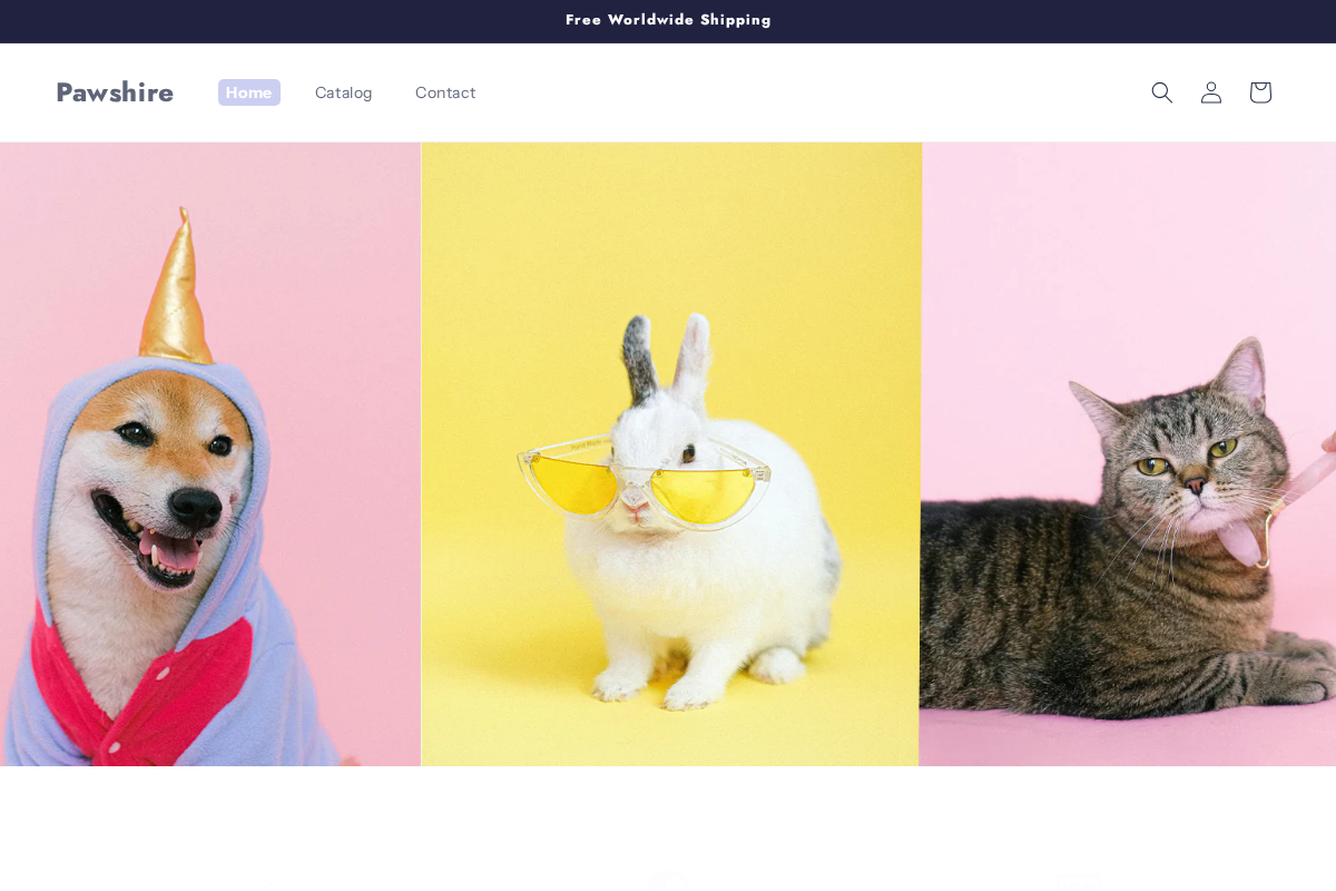 Pawshire homepage screenshot