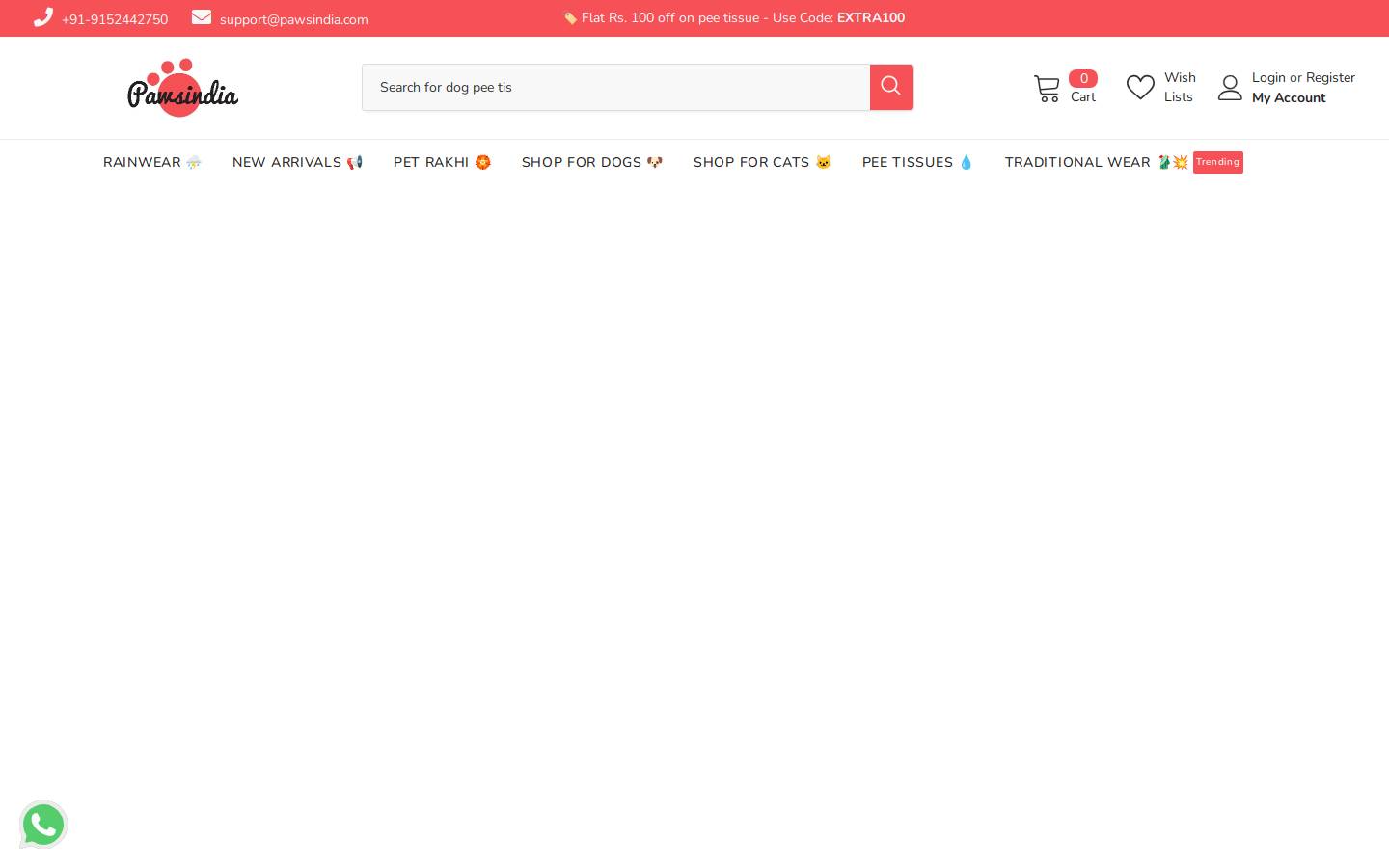 PawsIndia.com homepage screenshot