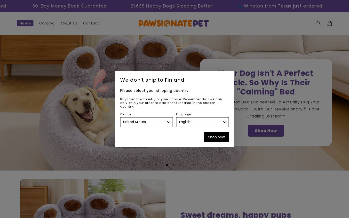 pawsionatepet.com homepage screenshot