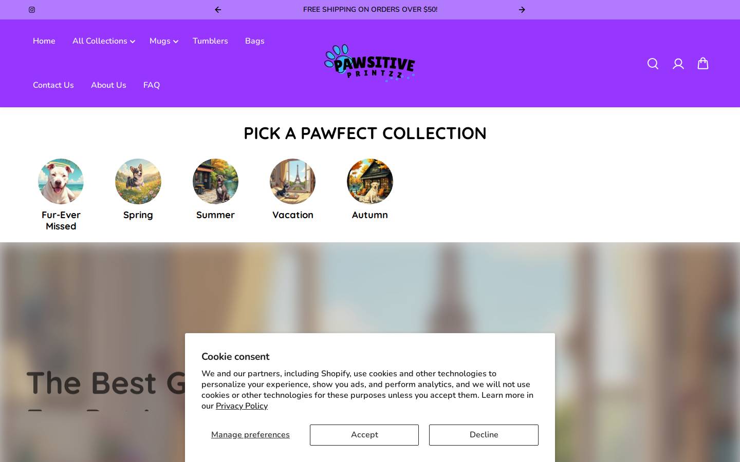 pawsitiveprintzz.com homepage screenshot