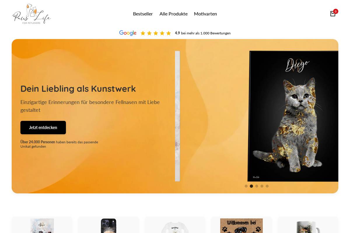 pawslife.de homepage screenshot