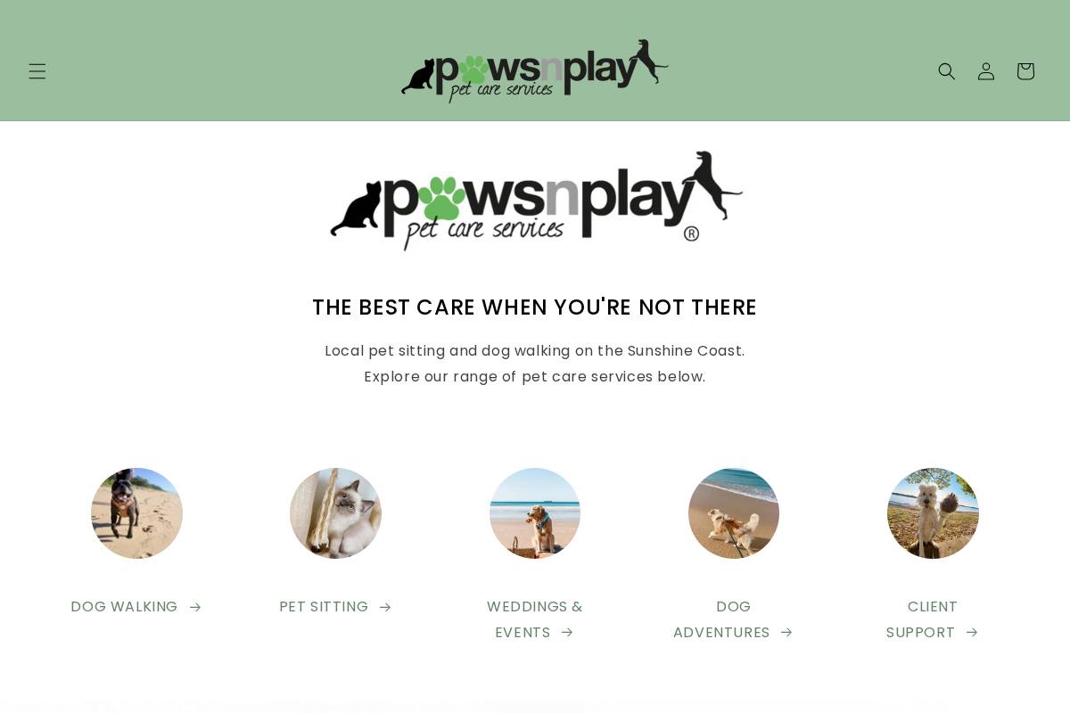 Paws 'n' Play homepage screenshot