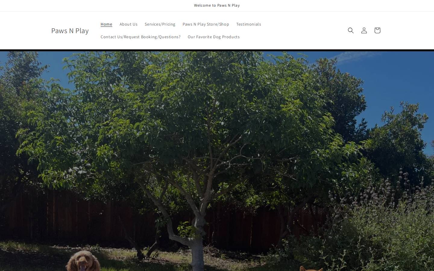 pawsnplaysj.com homepage screenshot