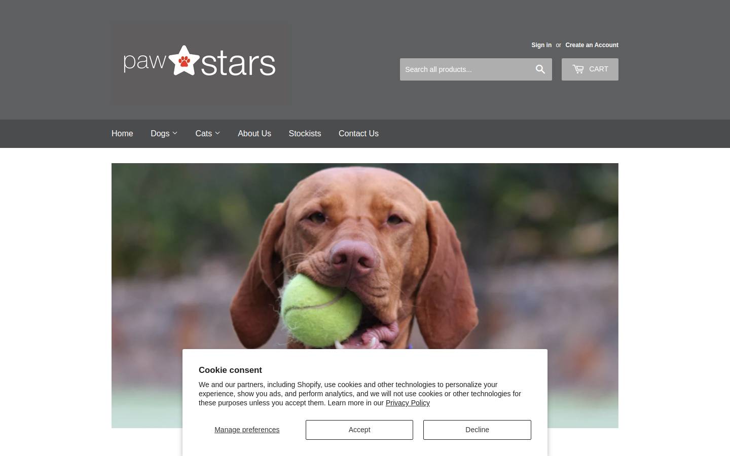 pawstars.com homepage screenshot