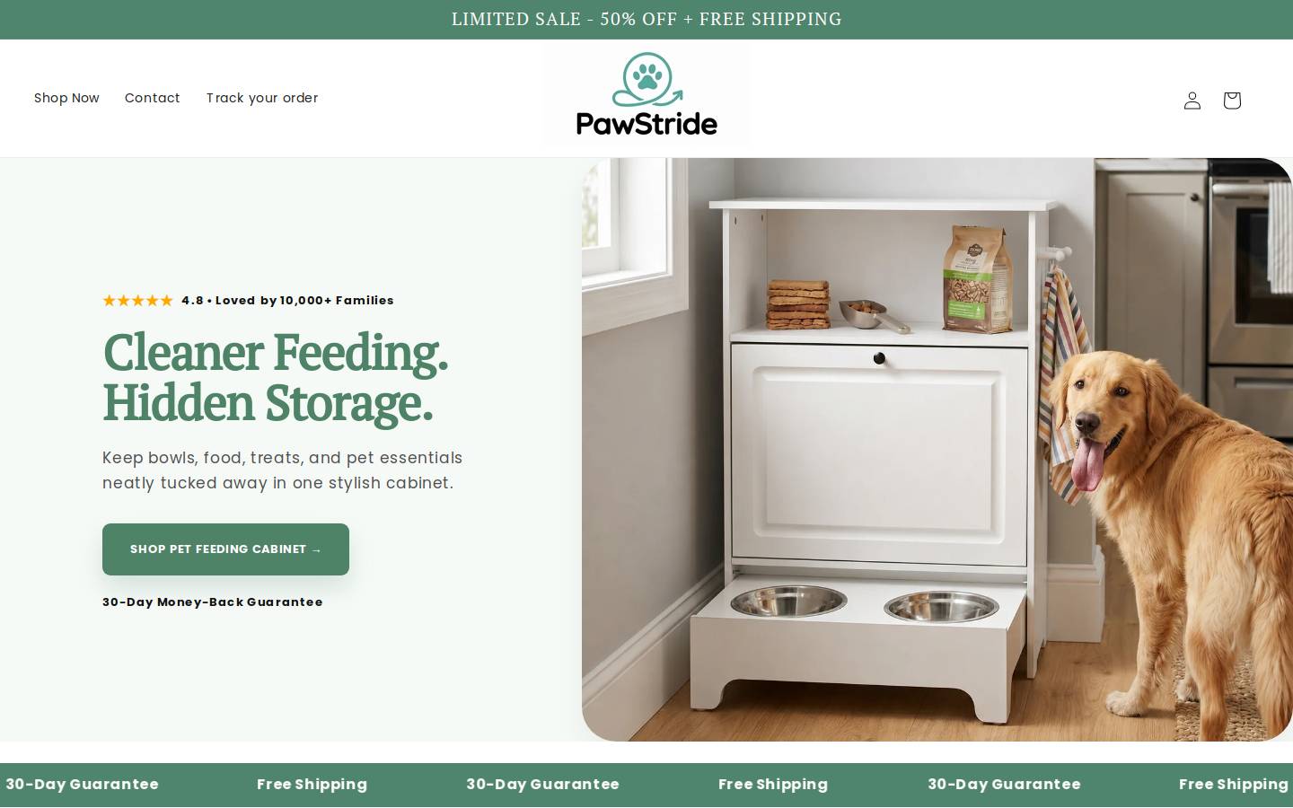 pawstrideleash.com homepage screenshot