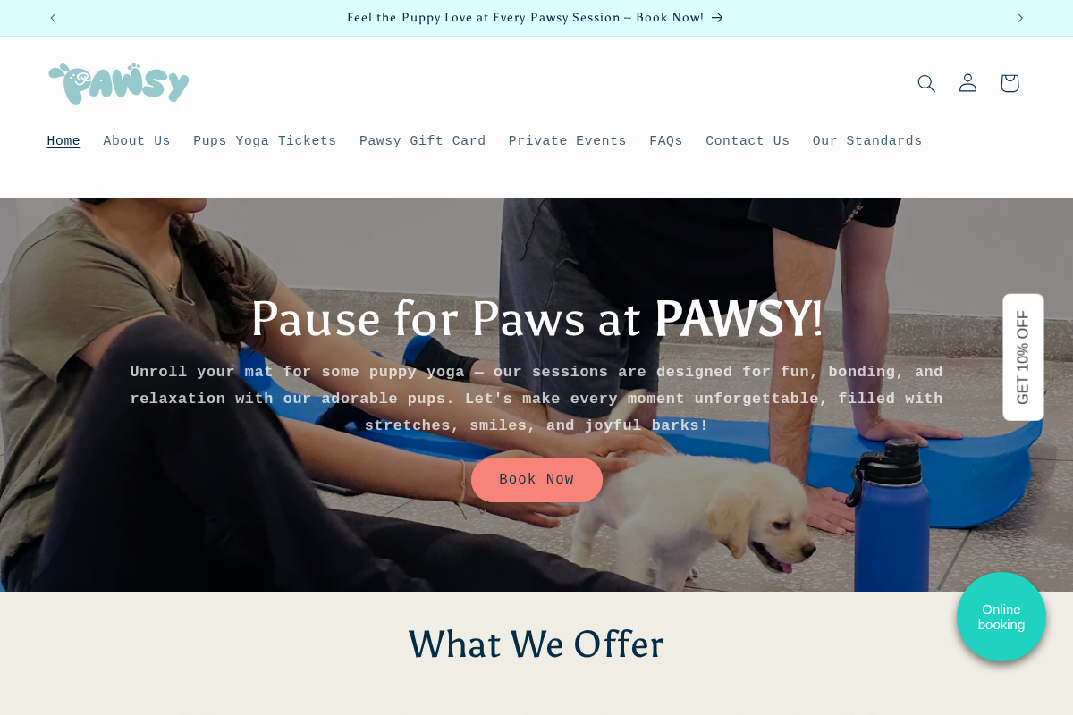 Pawsy homepage screenshot