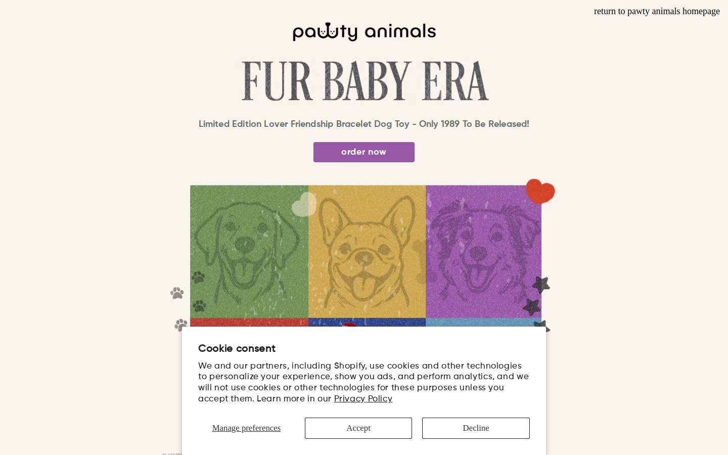 PawtyAnimals.ca homepage screenshot