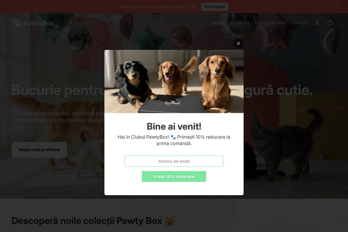 pawtybox.shop homepage screenshot