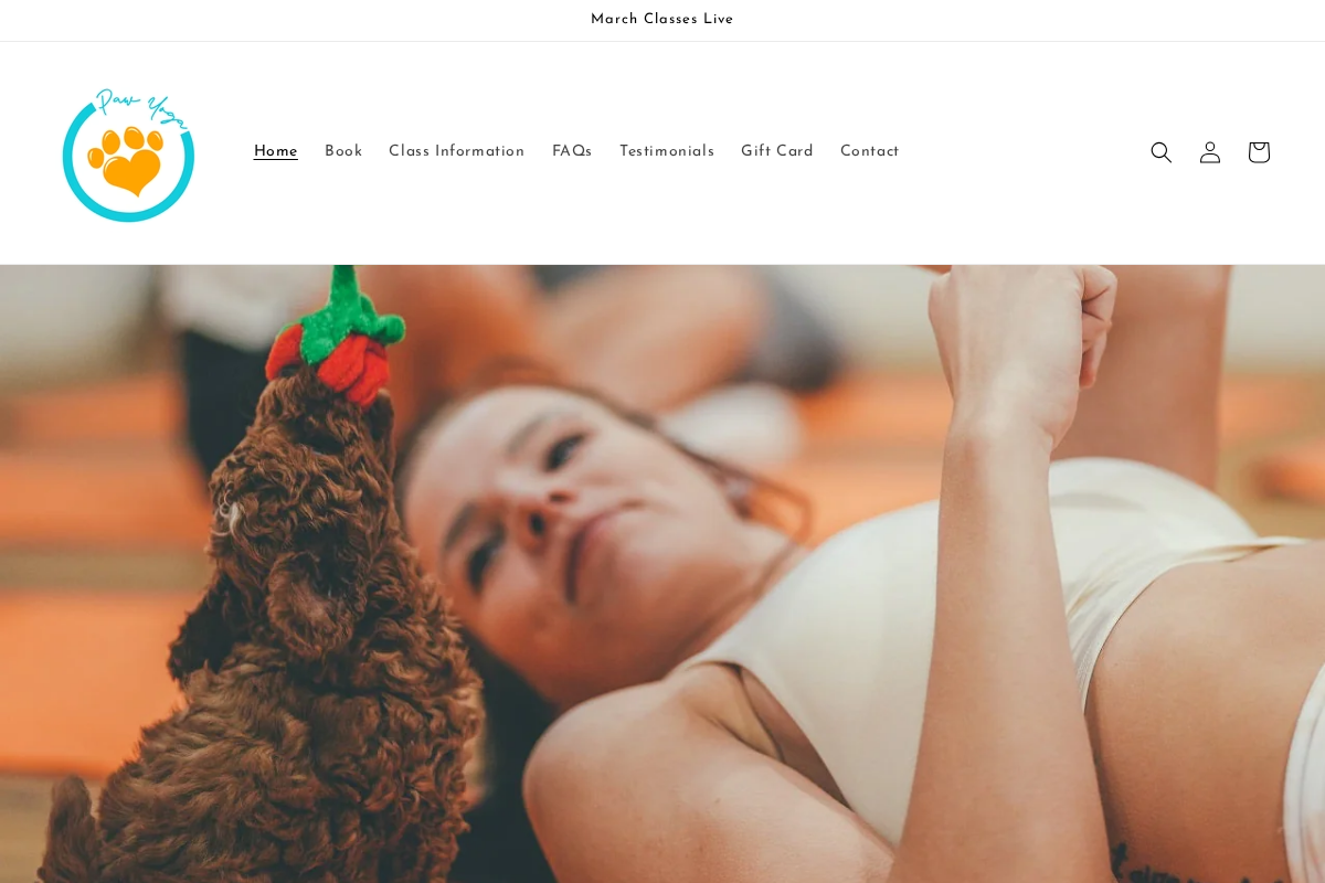 Paw Yoga Manchester homepage screenshot