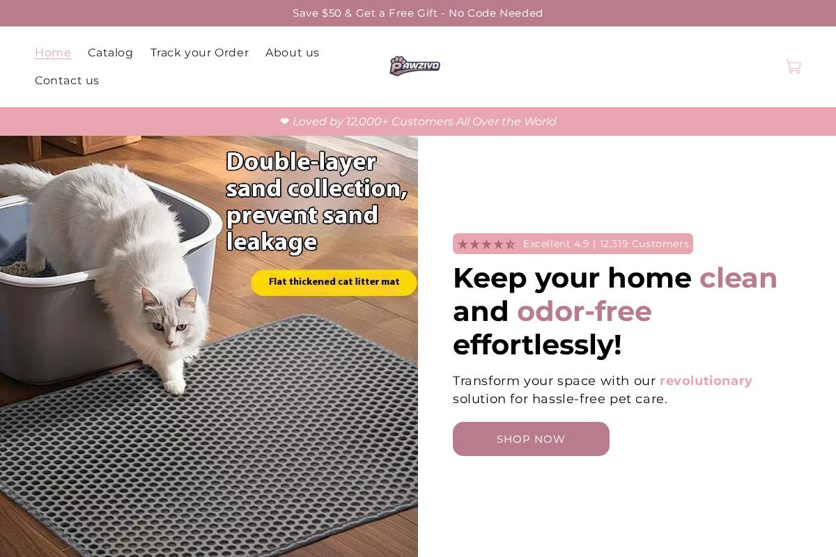 pawzivo.com homepage screenshot