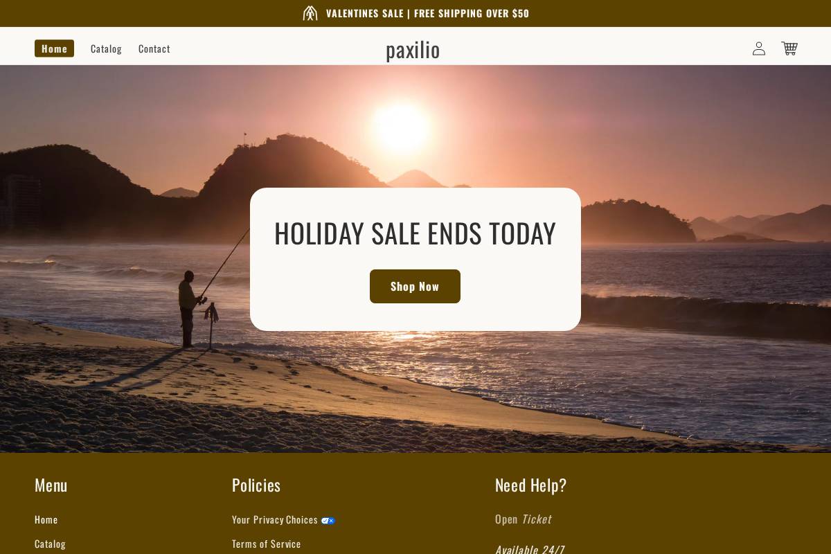 Paxilio homepage screenshot