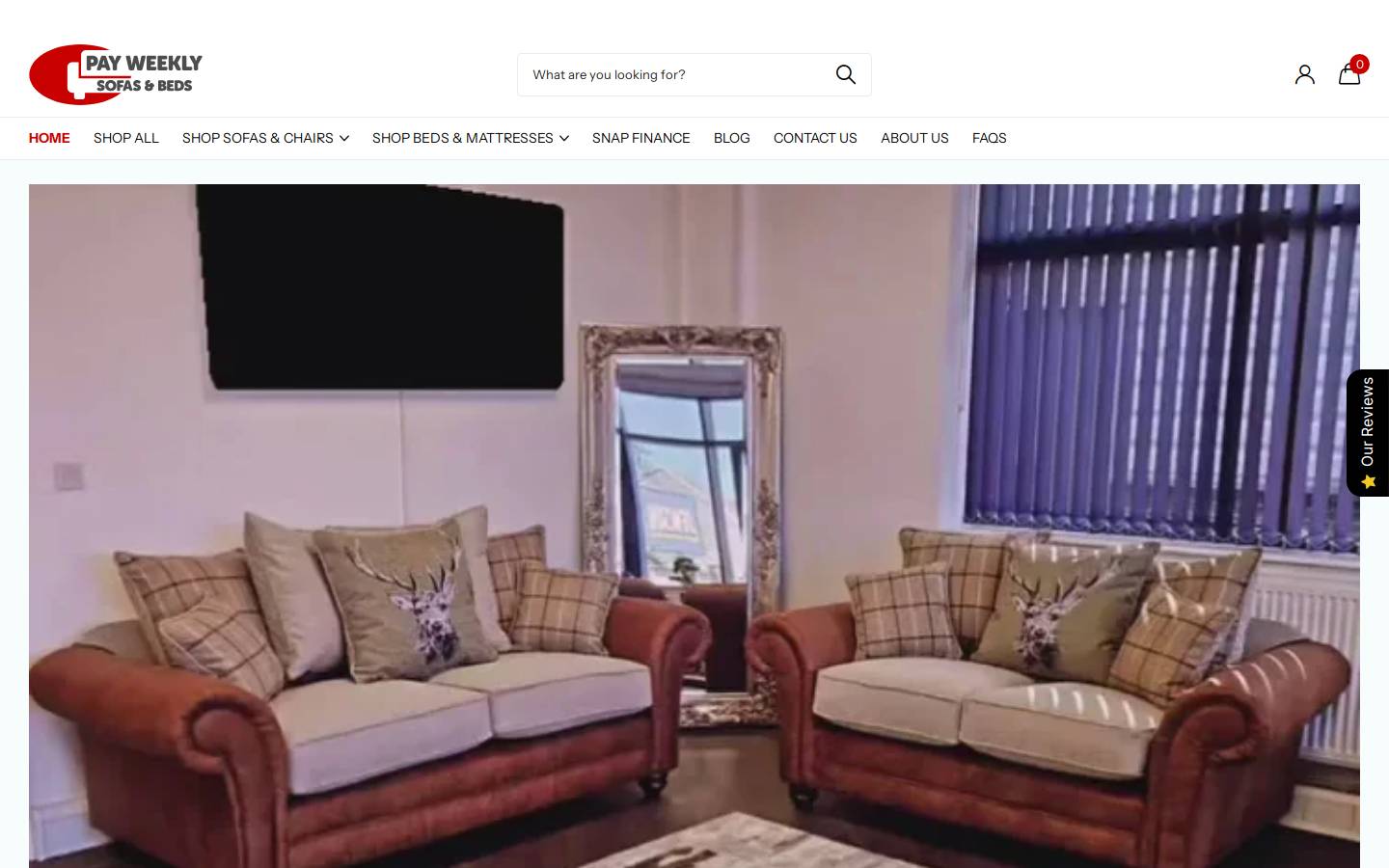 Payweeklysofas homepage screenshot