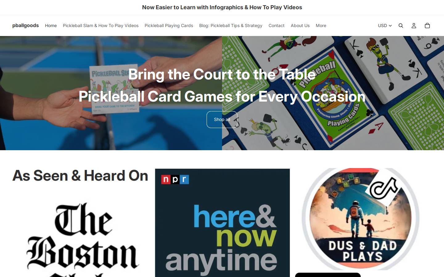 pballgoods.com homepage screenshot