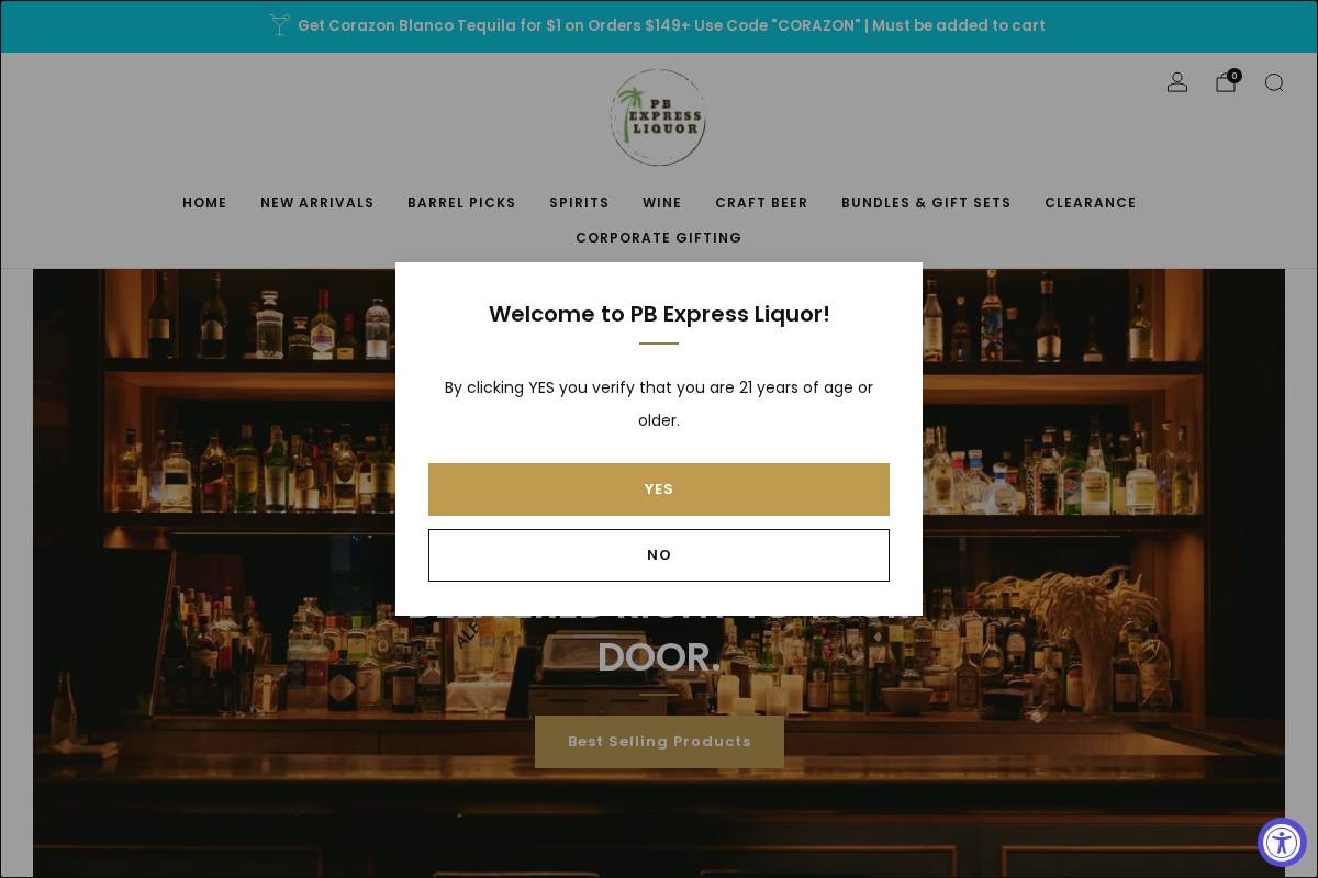 pbexpressliquor.com homepage screenshot