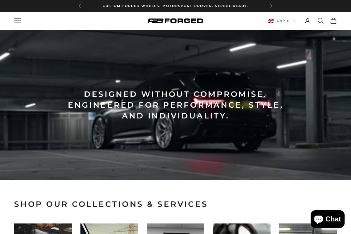 pbforgedwheels.com homepage screenshot