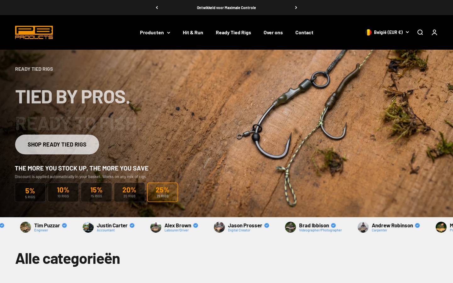 pbproducts.be homepage screenshot