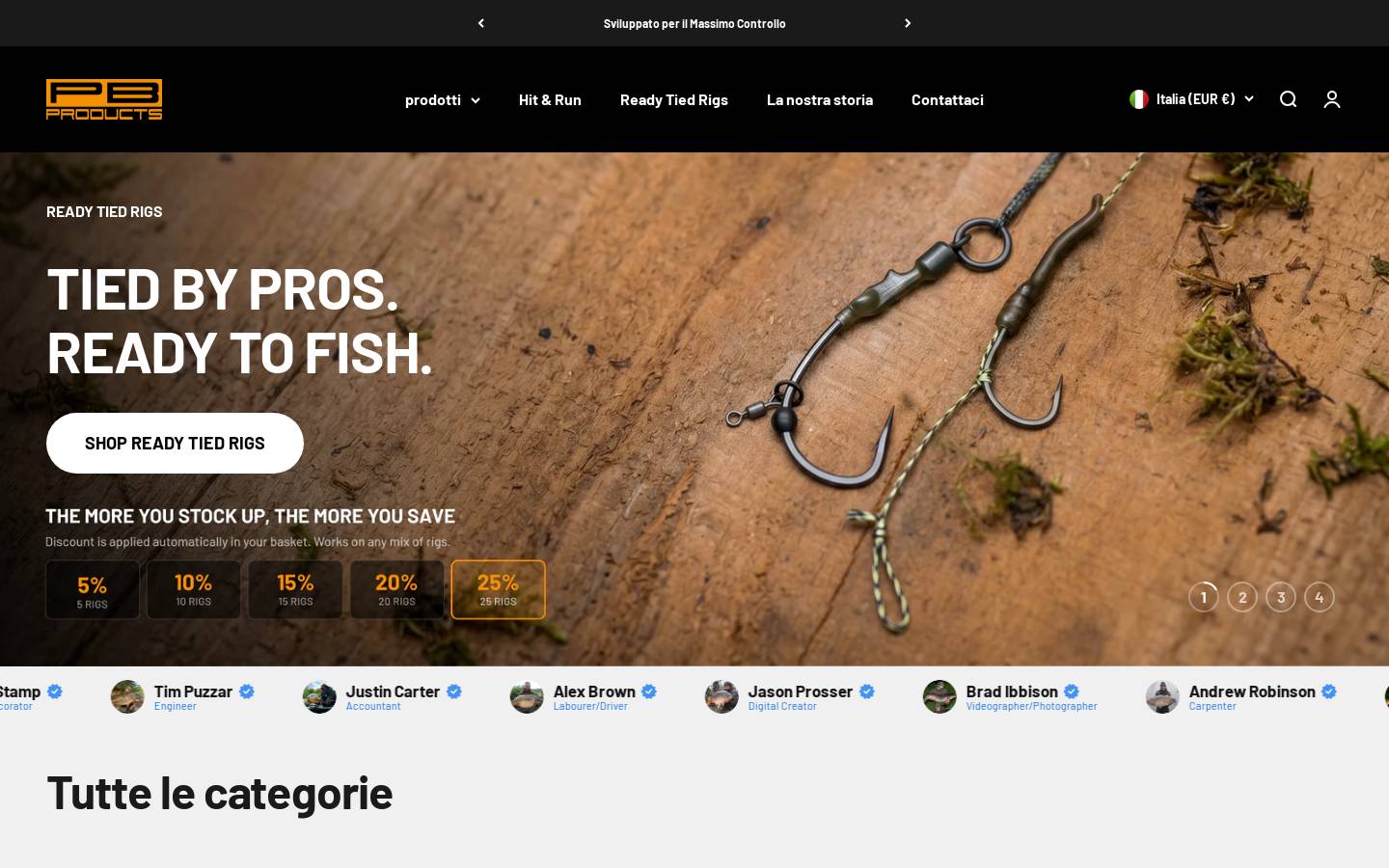 pbproducts.it homepage screenshot