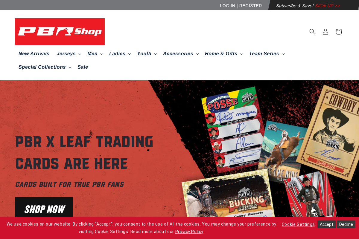 pbrshop.com homepage screenshot