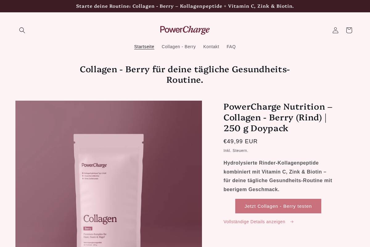 pc-nutrition.de homepage screenshot