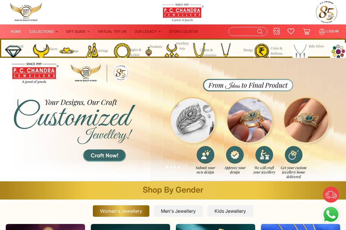 pcchandraindia.com homepage screenshot