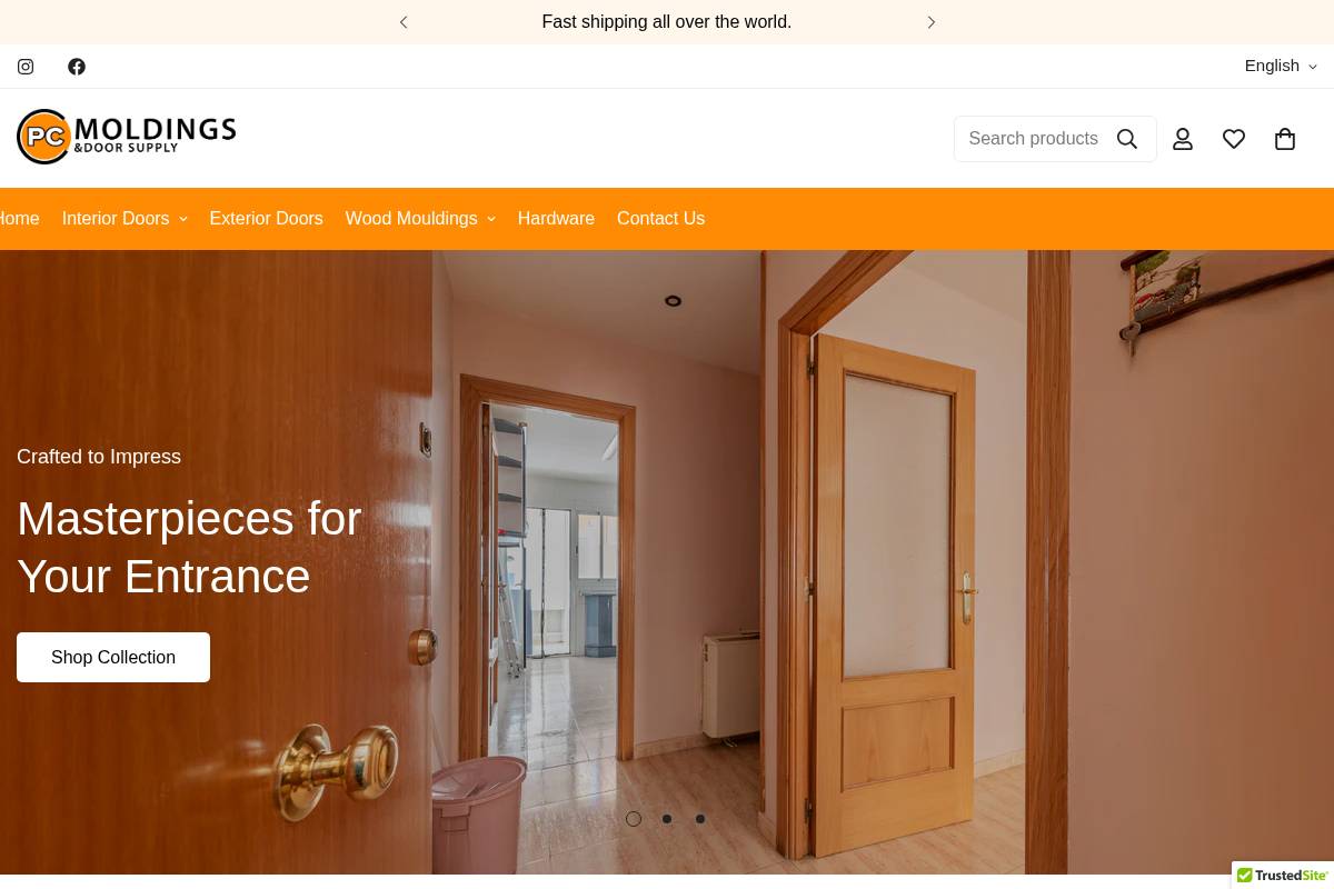 pcmouldings.com homepage screenshot
