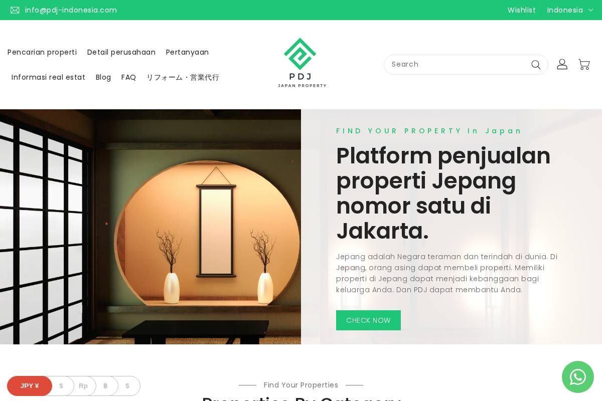 pdj-indonesia.com homepage screenshot