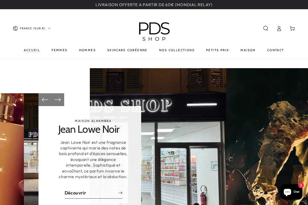 PDS SHOP homepage screenshot