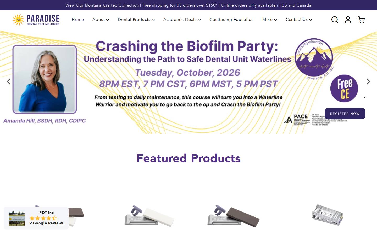 pdtdental.com homepage screenshot