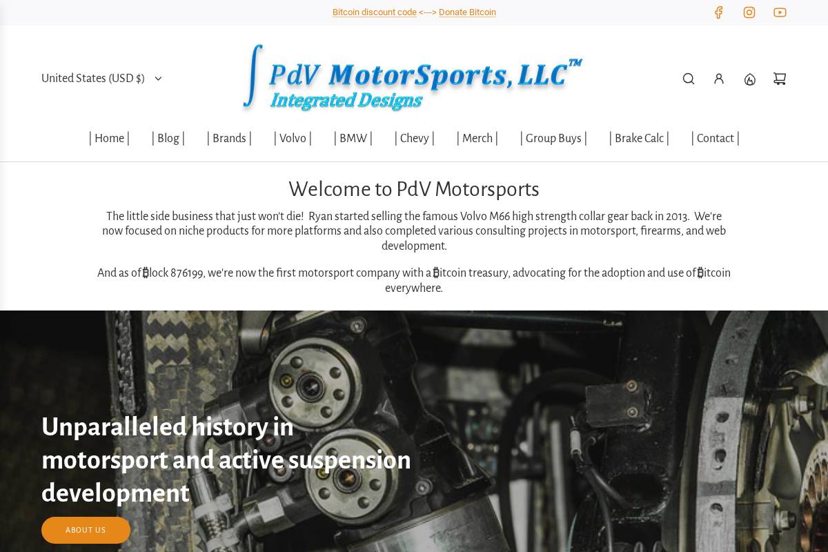 pdvmotorsports.com homepage screenshot