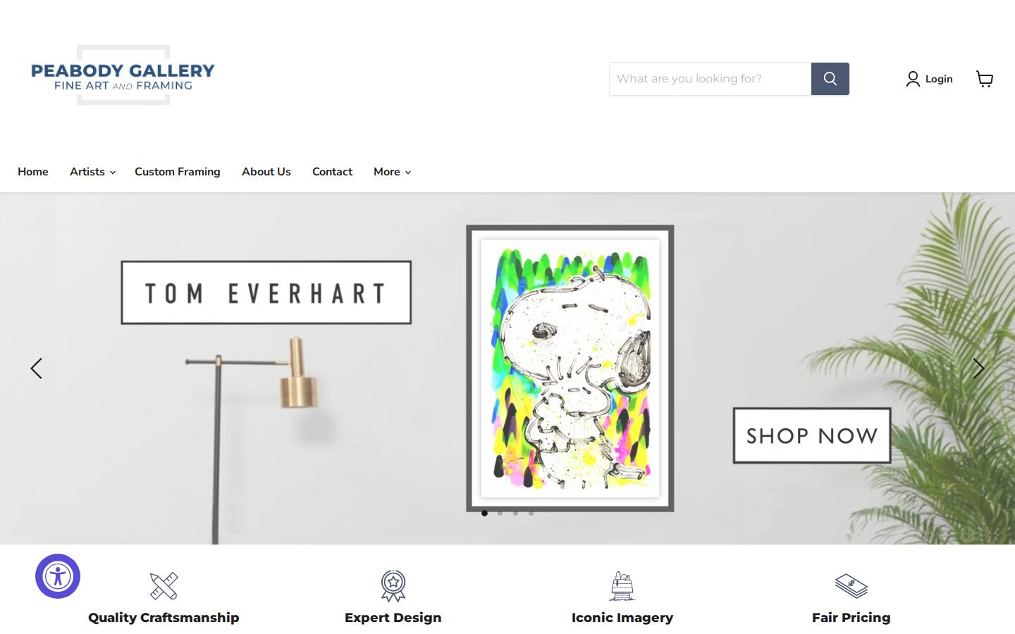 peabodygallery.com homepage screenshot