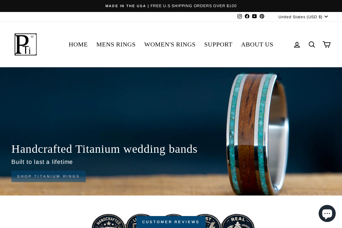 Peacefield Titanium homepage screenshot