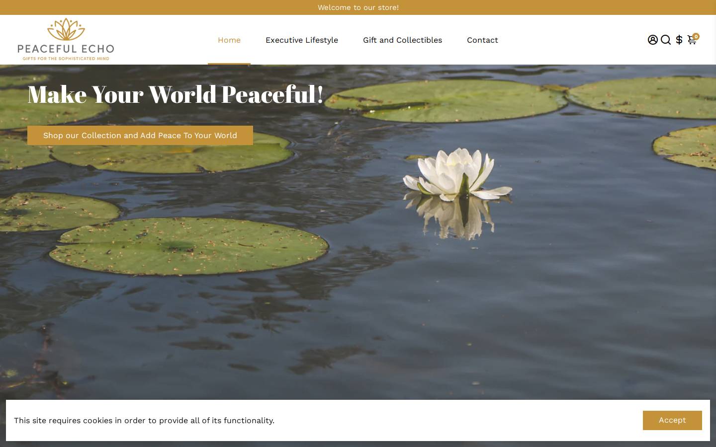 peacefulecho.com homepage screenshot