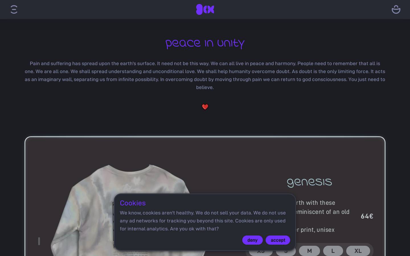 peaceinunity.org homepage screenshot