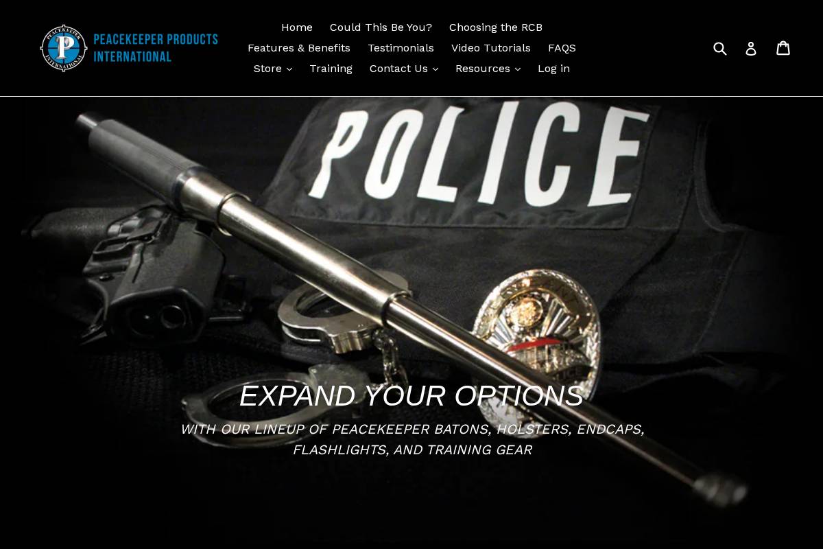peacekeeperproducts.com homepage screenshot