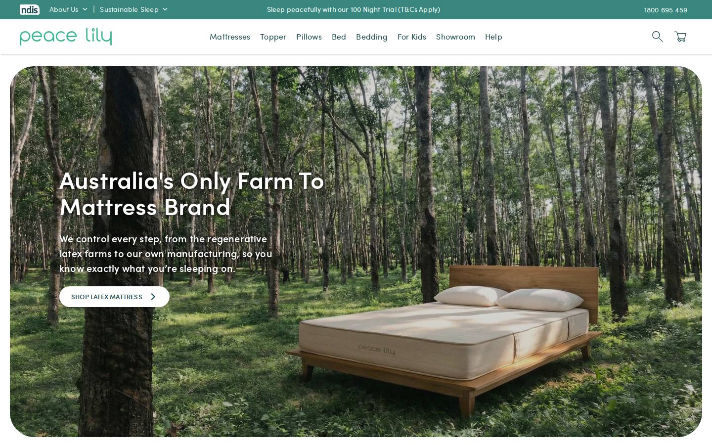 peacelily.au homepage screenshot