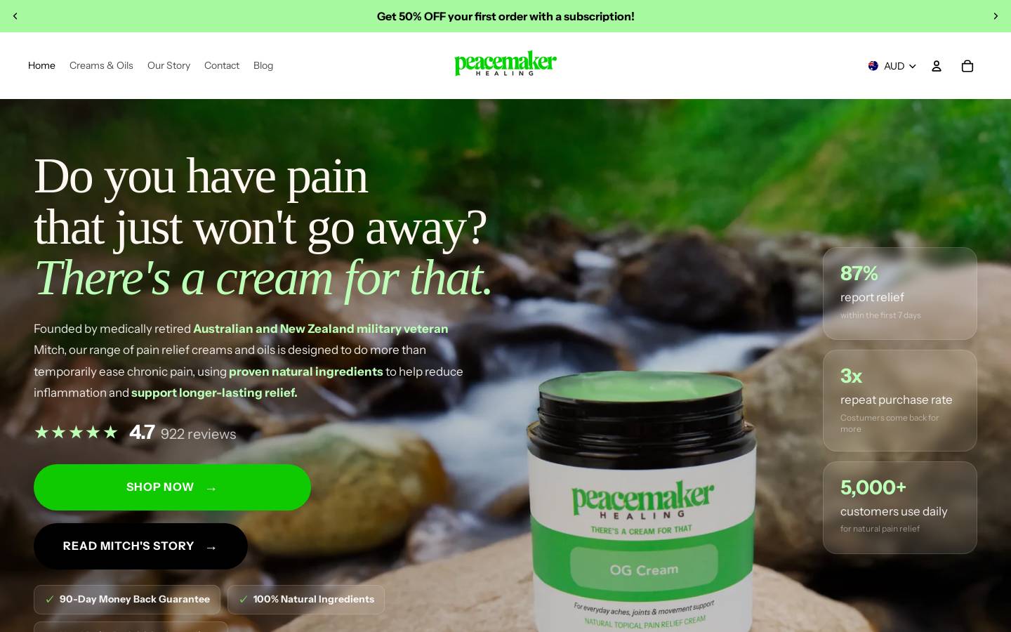 peacemakerhealing.com homepage screenshot