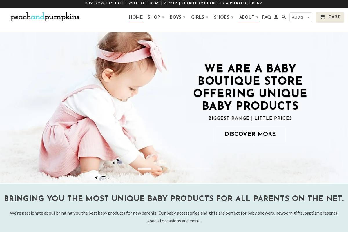 peachandpumpkins.com homepage screenshot