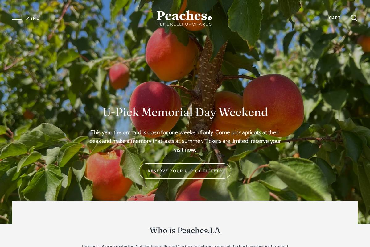 peaches.la homepage screenshot