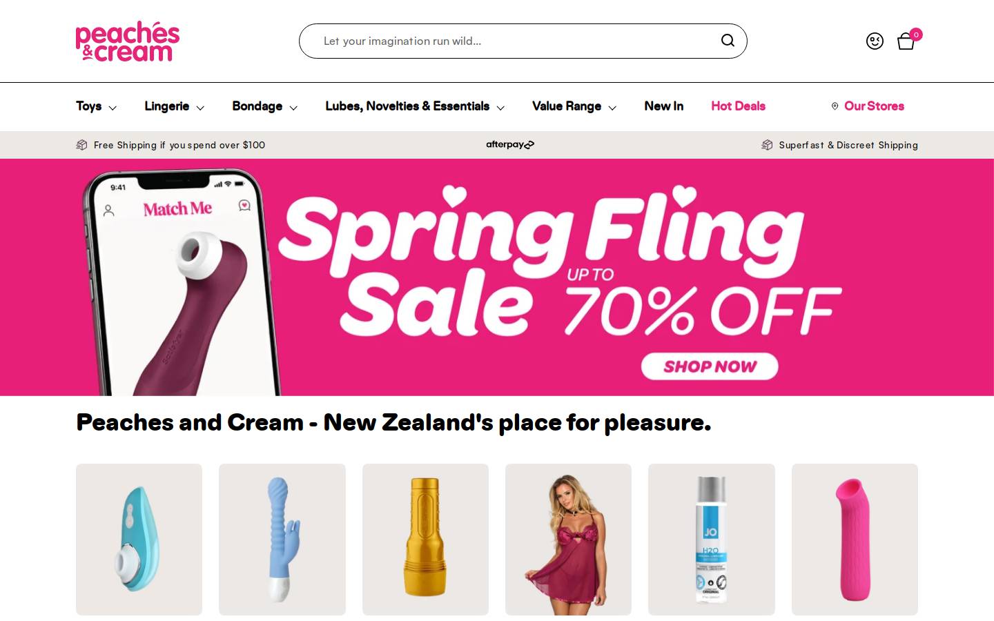 Peaches and Cream homepage screenshot