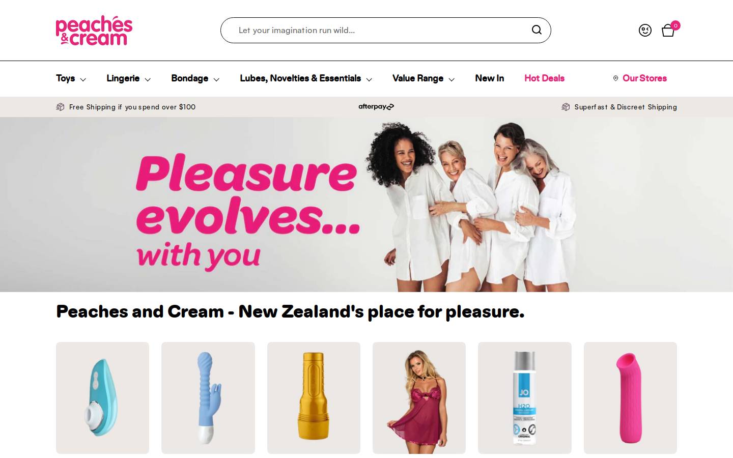 peachesandcream.net.nz homepage screenshot