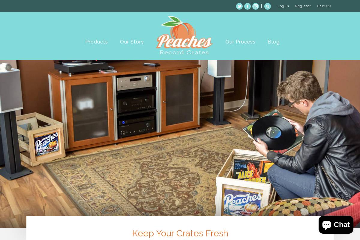 peachesrecordcrates.com homepage screenshot