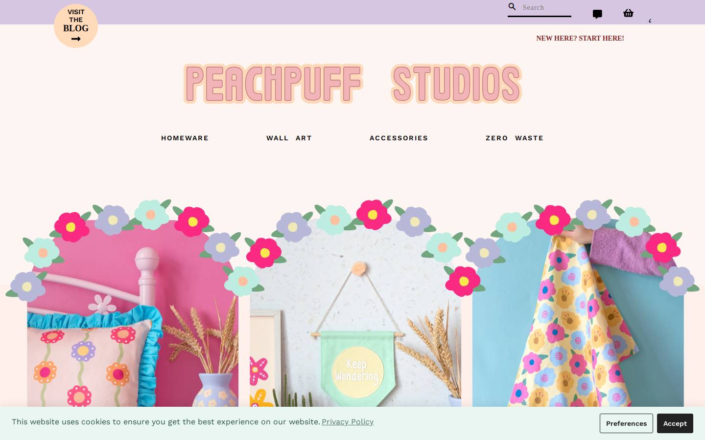 peachpuffstudios.com homepage screenshot