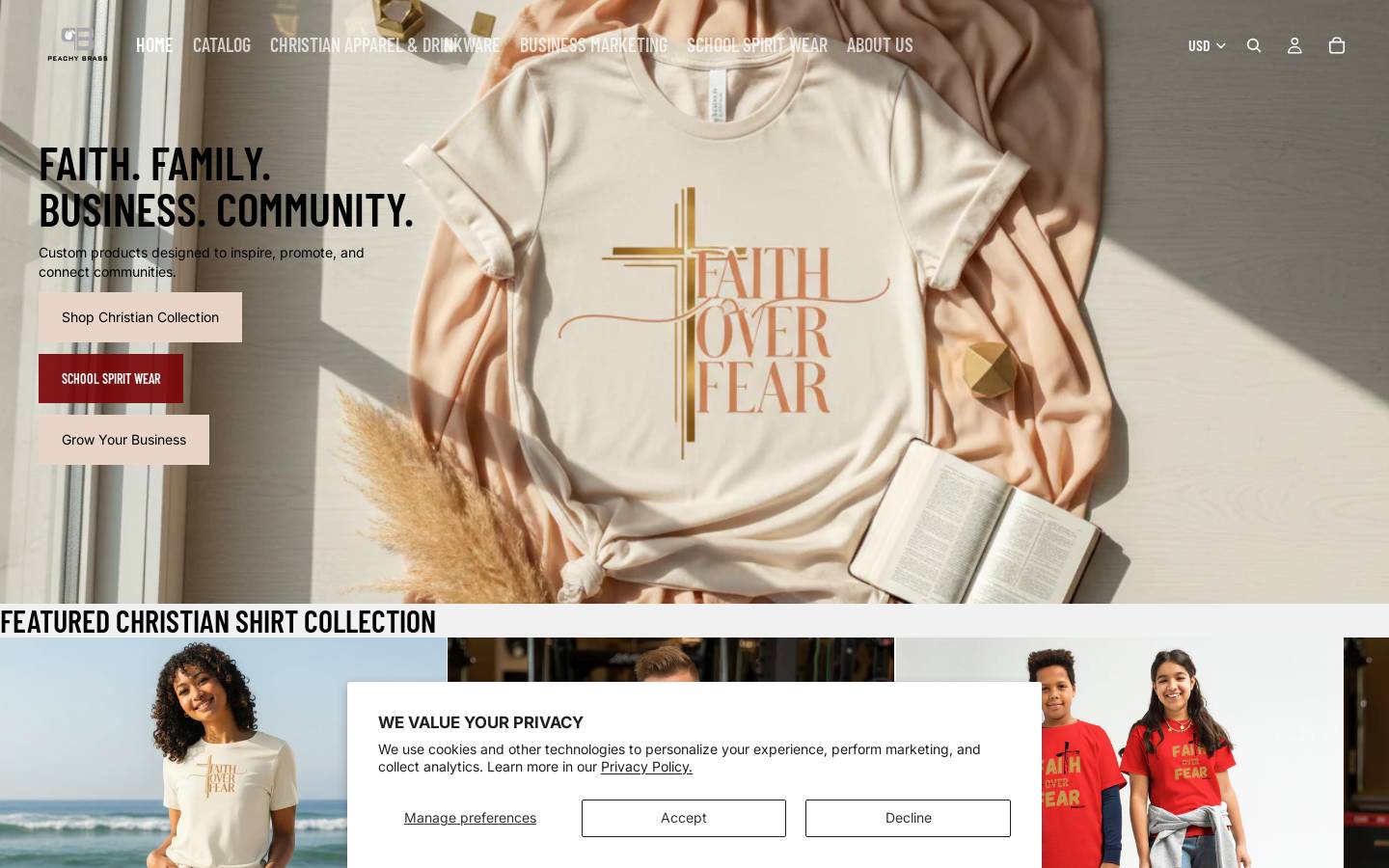 peachybrass.com homepage screenshot