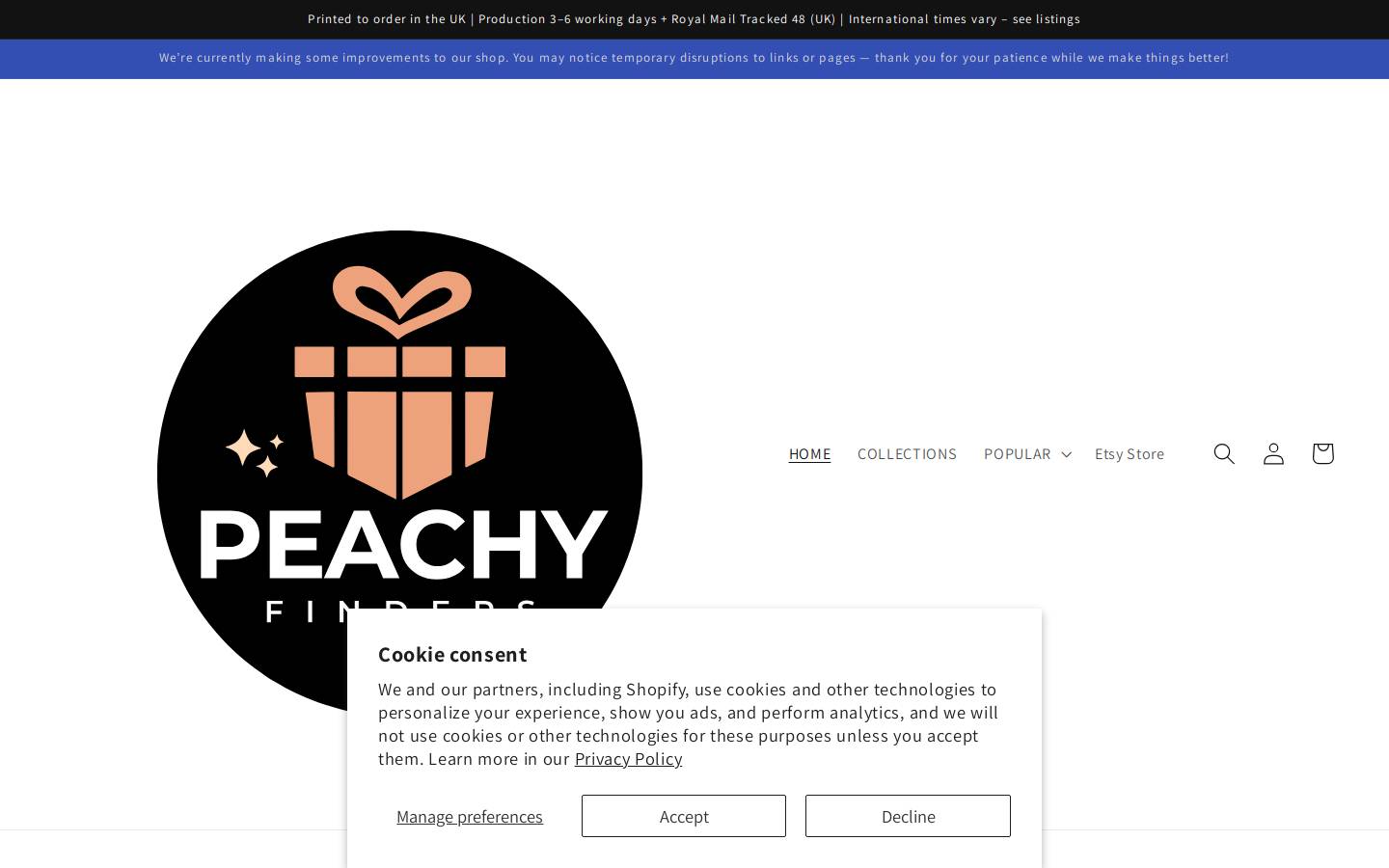 peachyfinders.com homepage screenshot