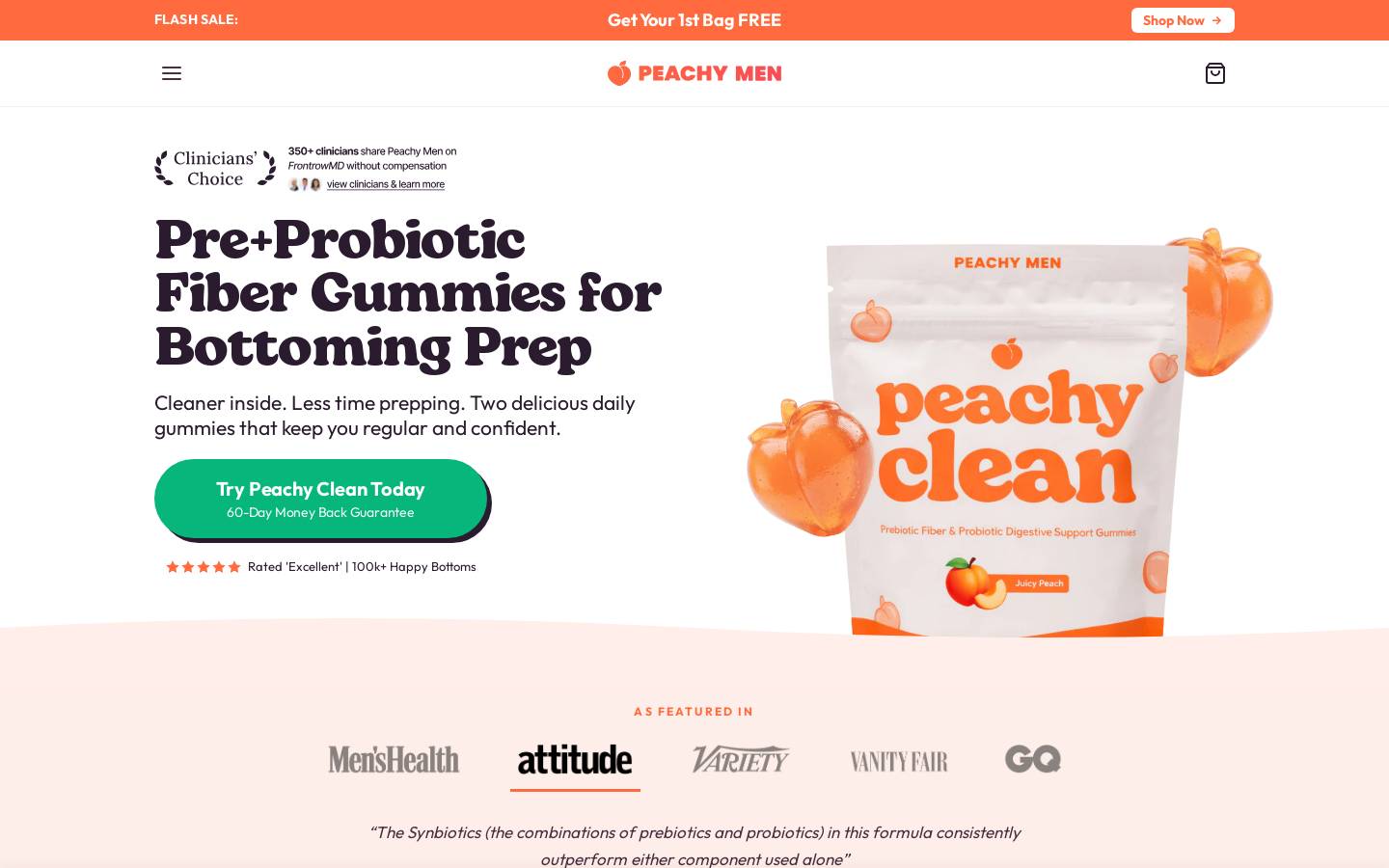 Peachymen homepage screenshot